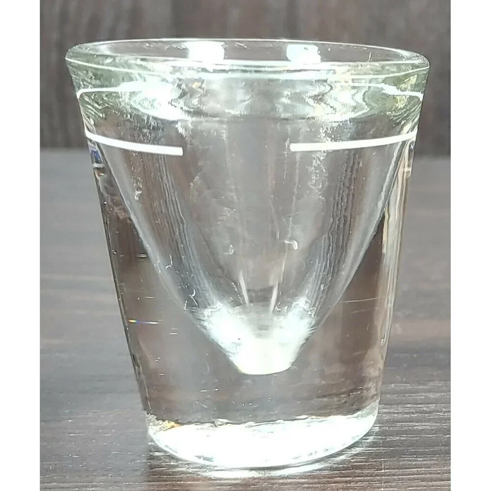 Vintage Heavy Glass Bottom Small Tequila Vodka Drinkware And Barware Shot Glass